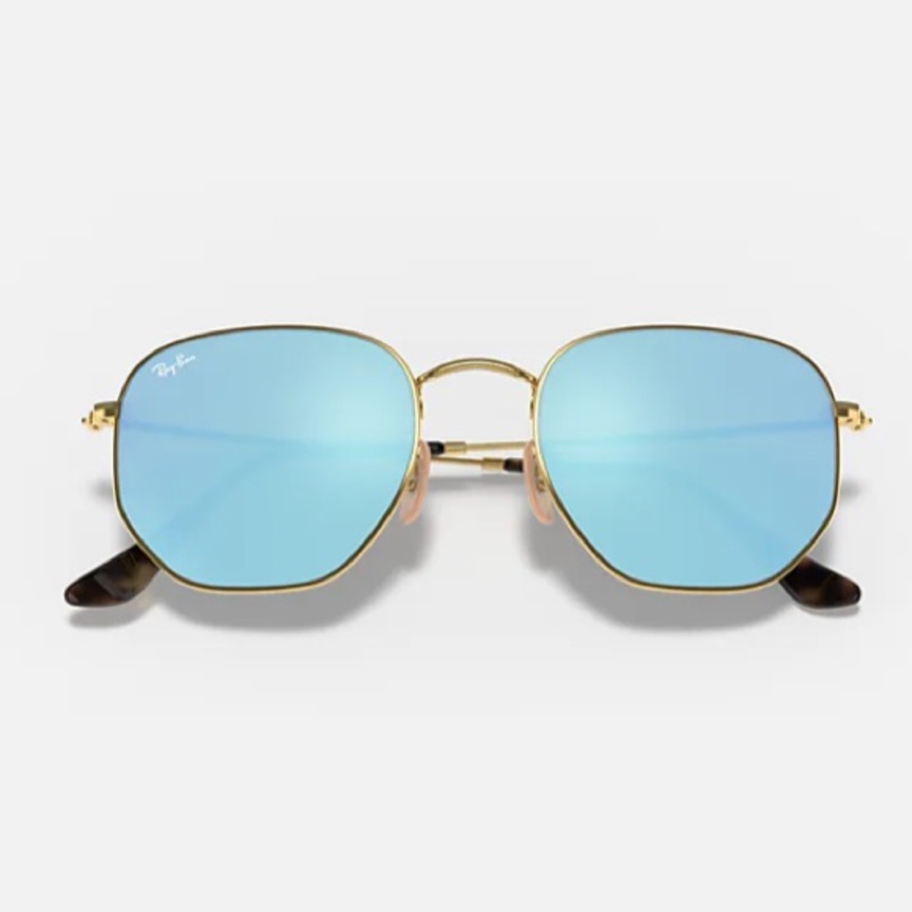 RAY-BAN HEXAGONAL BLUE FLAT LENSES